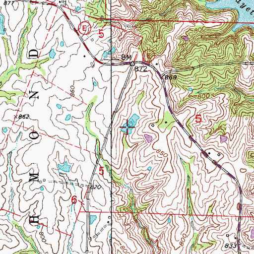 Topographic Map of Number 121 Dam, MO
