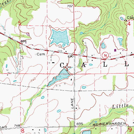 Topographic Map of Johnson Lake Dam, MO