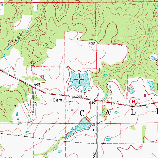 Topographic Map of Howard F Brewer Lake, MO