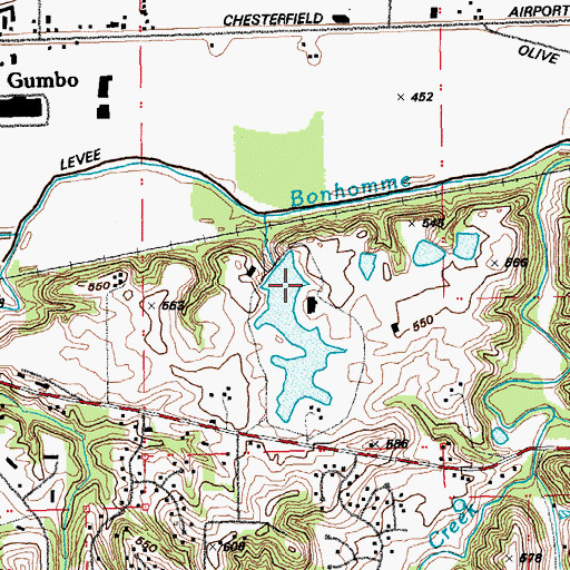 Topographic Map of W G Fienup Lake Dam, MO