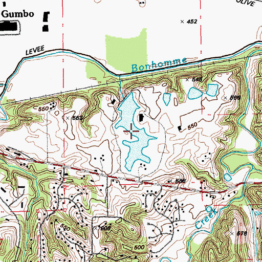 Topographic Map of Fienup Lake, MO