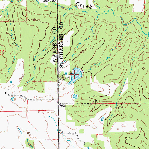 Topographic Map of Flemming Lake, MO
