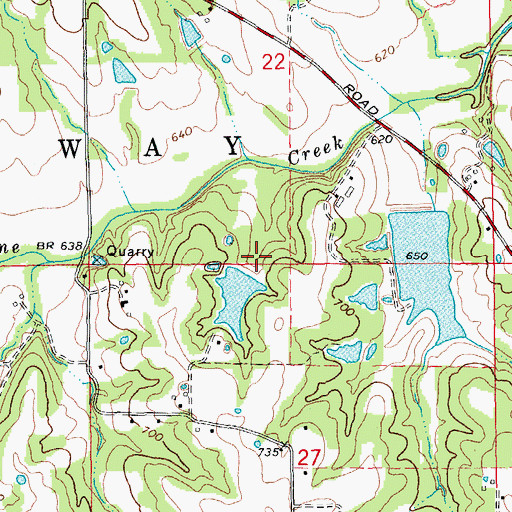Topographic Map of Langosch Lake Dam, MO