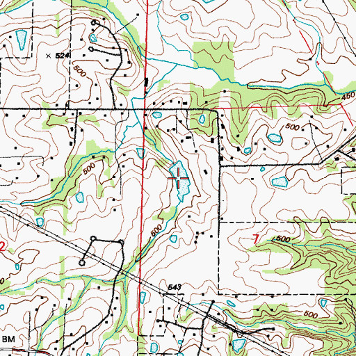 Topographic Map of Schulte Lake, MO
