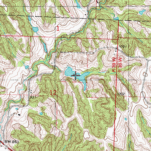 Topographic Map of Gordan Lake, MO