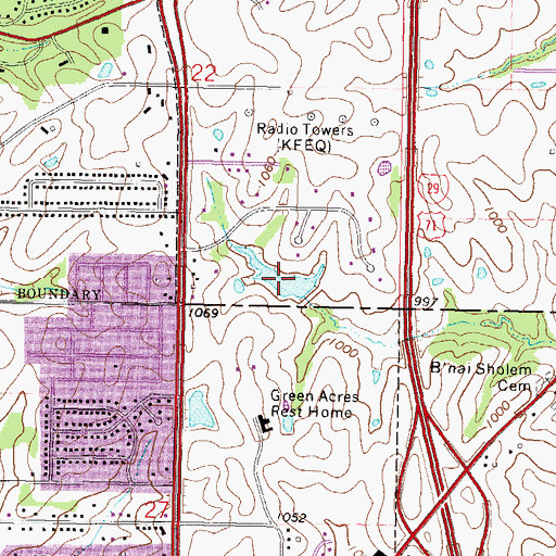 Topographic Map of Lakeland Estates Lake, MO