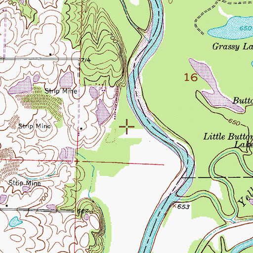 Topographic Map of Downing Lake, MO