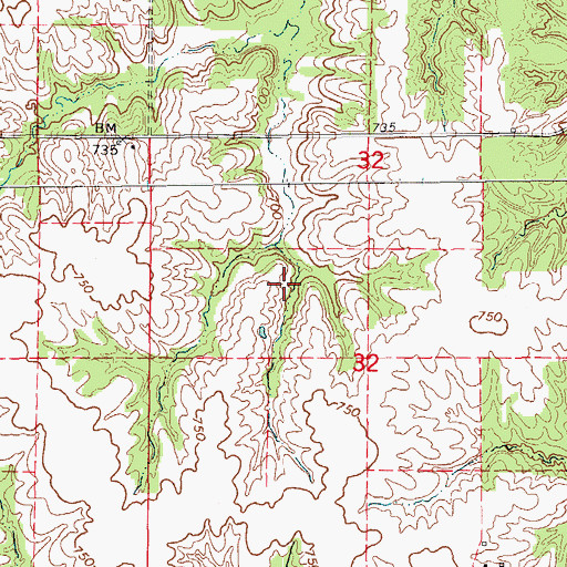 Topographic Map of Wiseman Lake Dam, MO