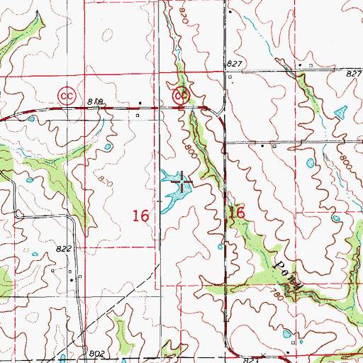 Topographic Map of Bechtel Dam, MO