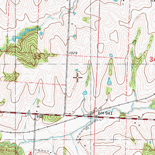 Topographic Map of Trenas Lake, MO