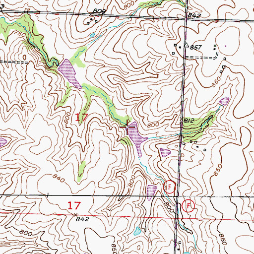 Topographic Map of Tabo Creek Watershed Structure E-26 Dam, MO