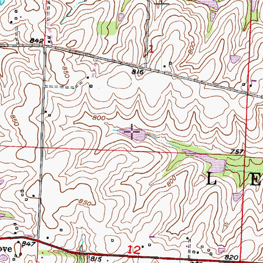 Topographic Map of Palmer Sill Lake, MO