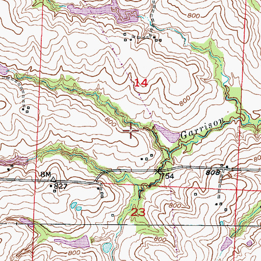 Topographic Map of Tabo Creek Watershed Structure C-28 Dam, MO