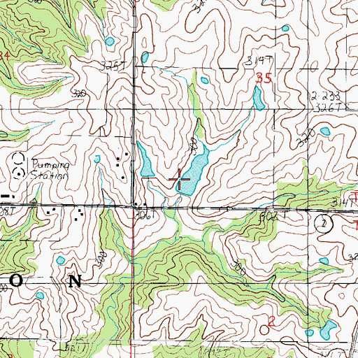Topographic Map of Craig Lake Dam, MO