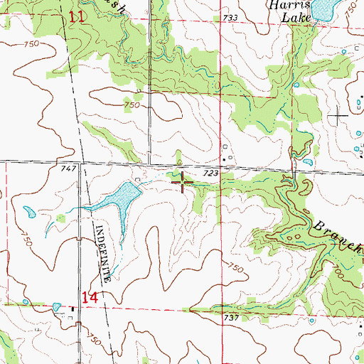 Topographic Map of Kohl Lake East Dam, MO