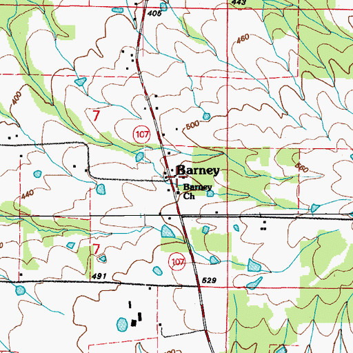 Topographic Map of Barney School (historical), AR