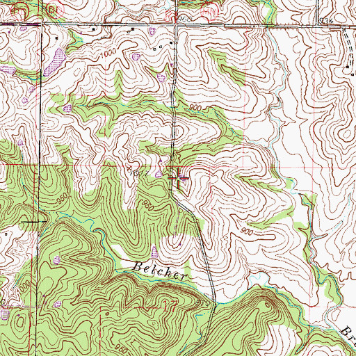 Topographic Map of Cantrell Lake, MO