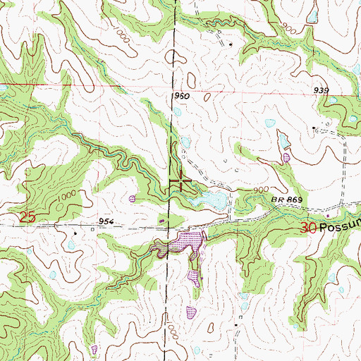 Topographic Map of McPheeters Lake Dam, MO
