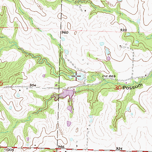 Topographic Map of McPheeters Lake, MO