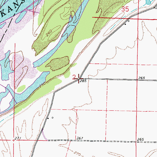 Topographic Map of Bessie (historical), AR