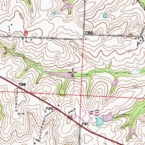 Topographic Map of Tabo Creek Watershed Structure D-29 Dam, MO