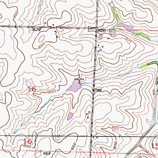 Topographic Map of Tabo Creek Watershed Structure Number E-38 Dam, MO