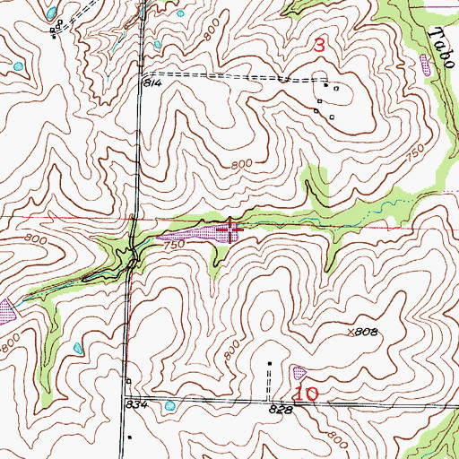 Topographic Map of Number 144 Dam, MO