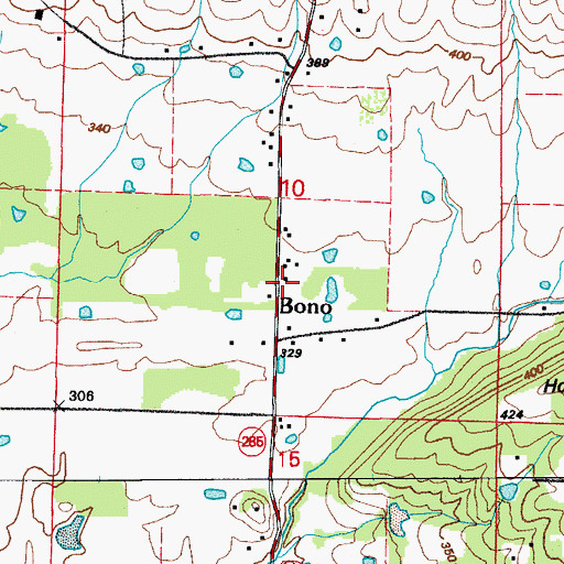 Topographic Map of Bono School (historical), AR