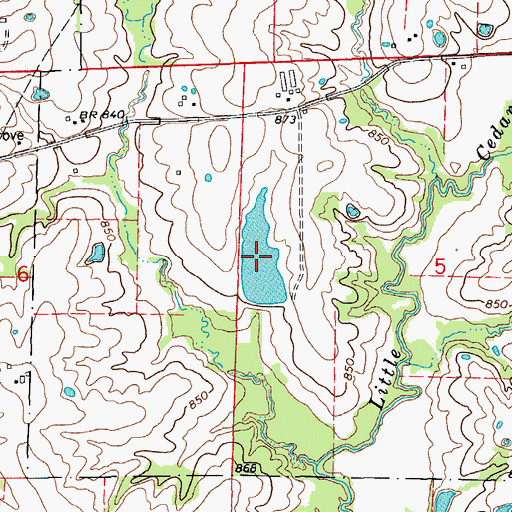 Topographic Map of Number 153 Reservoir, MO