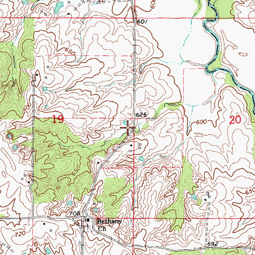 Topographic Map of Tallent Lake Dam, MO