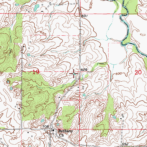 Topographic Map of Tallent Lake, MO