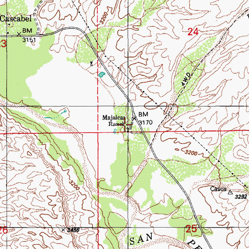 Topographic Map of Majalcas Ranch, AZ