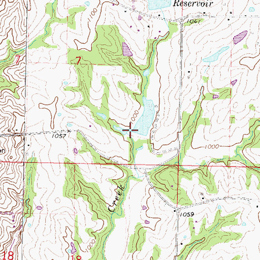 Topographic Map of Ford Lake Dam, MO
