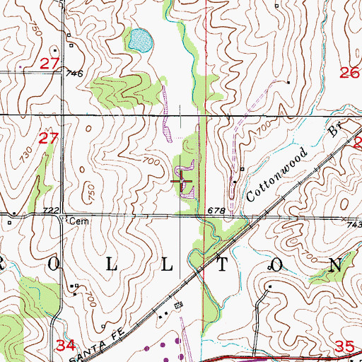 Topographic Map of Anderson Lake, MO
