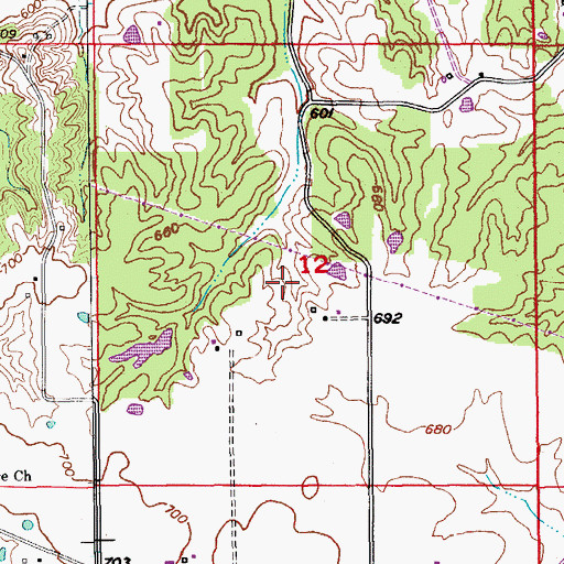 Topographic Map of E F Speckhart Dam, MO