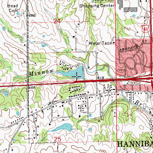 Topographic Map of McKay Dam, MO