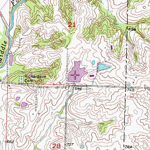 Topographic Map of Dan Shepherd Dam, MO