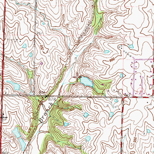 Topographic Map of Bainbridge Lake Dam, MO