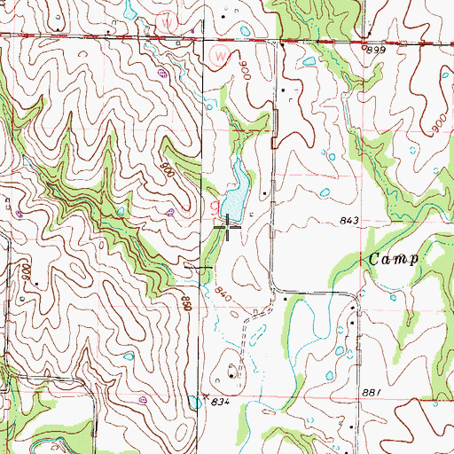 Topographic Map of Number 161 Dam, MO