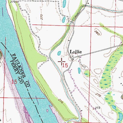 Topographic Map of Lollie School (historical), AR