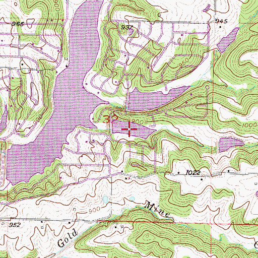 Topographic Map of Number 165 Reservoir, MO