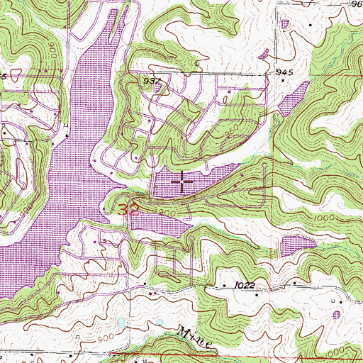 Topographic Map of Number 166 Reservoir, MO