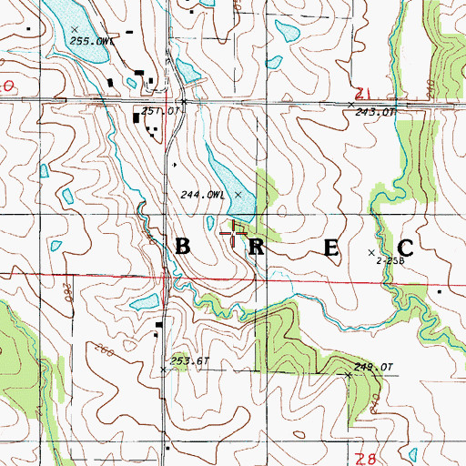 Topographic Map of Niehaus Brothers Lake Dam, MO