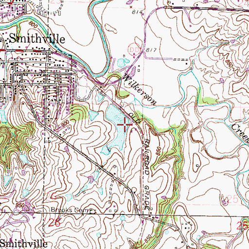 Topographic Map of Helvely Park Dam, MO