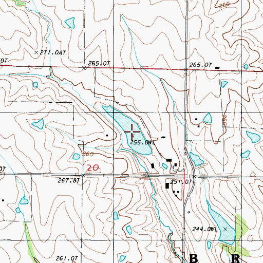 Topographic Map of Kampen Lake Section 20 Dam, MO