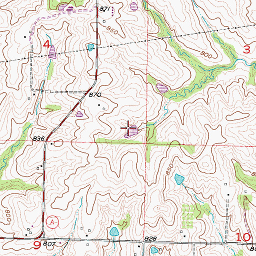 Topographic Map of Number 170 Dam, MO