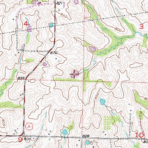 Topographic Map of Number 170 Reservoir, MO