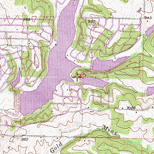Topographic Map of Timber Lake Dam, MO