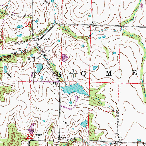 Topographic Map of Zander Lake, MO