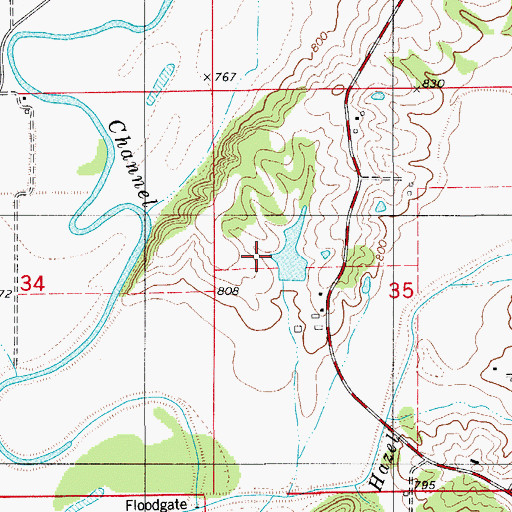Topographic Map of Filkins Lake Dam, MO